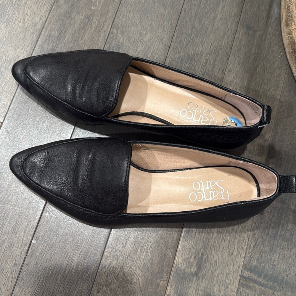 Franco Sarto black loafers leather